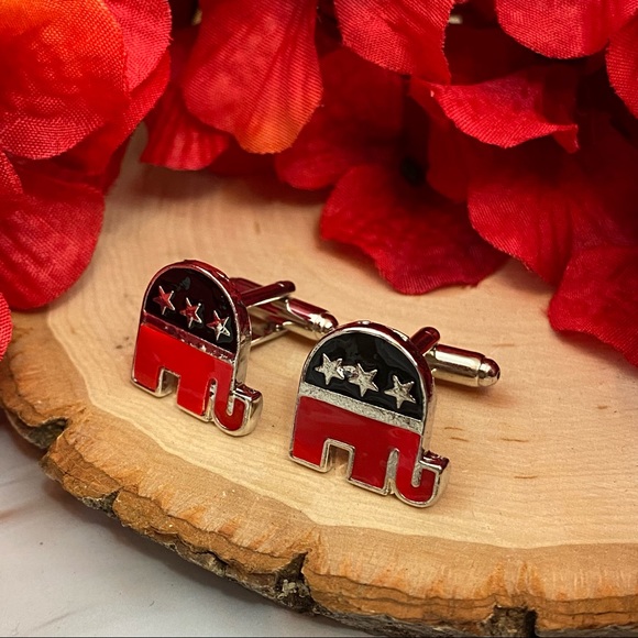 Republican U.S.A. GOP Elephant Cufflinks - Picture 5 of 15